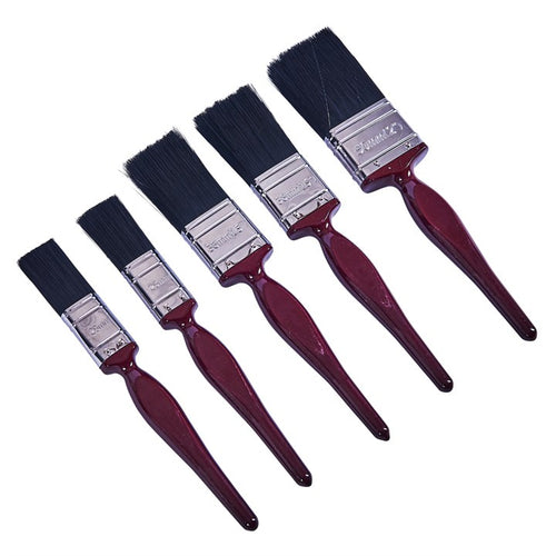 5pc No Bristle Loss Paint Brush Set - Classic Handle